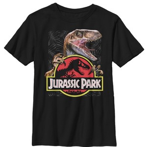 Boy's Jurassic Park Velociraptor Hooked On Logo T-Shirt - 1 of 4