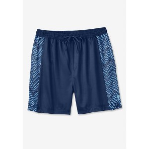 KingSize 5" Contrast Swim Shorts With Super Stretch Liner - 1 of 4