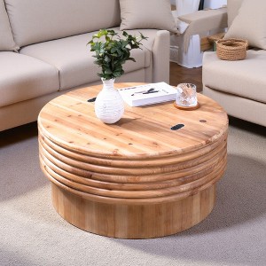 30.3" Wood Round Lift-Top Coffee Table - 1 of 4
