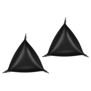 Unique Bargains PU Leather Anti-Slip Triangle Key Jewelry Valet Tray 6.7" x 6.7" 2 Pcs Black - 1 of 4
