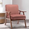 FONTOI Accent Chair with Wood Frame, Accent Chair with Extra-Thick Backrest, Wingback Chair for Bedroom Living Room, Pink, 31.1"*32.3"*26" - 2 of 4