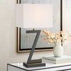 360 Lighting Pellana 26" High Z-Base Modern Table Lamp USB Port AC Power Outlet Black Finish Metal Single White Shade Living Room Charging Bedroom - 2 of 4