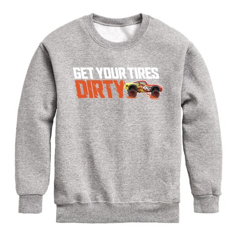 Boys' - Cars - Get Your Tires Dirty Graphic Long Sleeve Fleece Sweatshirt - image 1 of 4