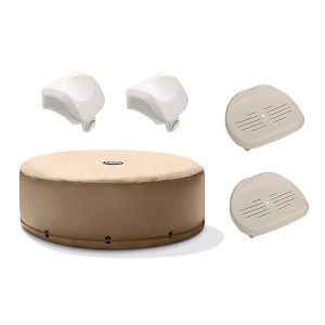 Intex PureSpa 28523E Round Hot Tub Cover with 28505E Foam Headrest (2 Pack) and 28502E Removable Seat (2 Pack) for Inflatable Hot Tubs - 1 of 4