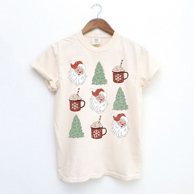 Simply Sage Market Women's Tree and Mug Collage Short Sleeve Garment Dyed Tee