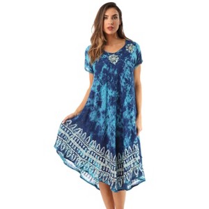 Riviera Sun Batik Tie Dye Summer Dress Beach Cover Up - 1 of 3