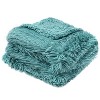 PAVILIA Fluffy Faux Fur Reversible Throw Blanket for Bed, Sofa, and Couch - 2 of 4