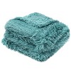 PAVILIA Fluffy Faux Fur Reversible Throw Blanket for Bed, Sofa, and Couch - image 2 of 4