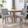 QingMoon Dining Chairs Set of 2, Solid Wood Fabric Upholstered Kitchen Chairs Wingback Accent Chairs with Nailhead Trim for Dining Room - 2 of 4