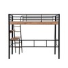 Whisen Metal Twin Size Loft Bed with Built-in Desk and Storage Shelf and Ladde - 4 of 4