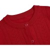 Girls Long Sleeve Cardigan Sweater Crew Neck Uniform Knit Sweater Button Down Ruffle - 4 of 4