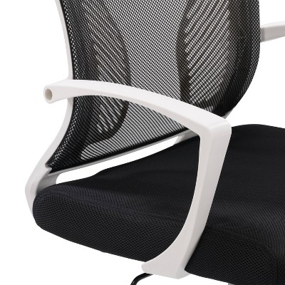 ErgoComfort 23" Black Mesh & Plastic Swivel Task Chair with Lumbar Support