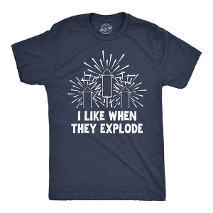 Mens Funny T Shirts I Like When They Explode Sarcastic Fourth Of July Fireworks Graphic Novelty Tee For Men - Crazy Dog Men's T Shirt - 1 of 4
