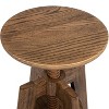 PAGED 38" High Bar Stools Modern Upholstered Counter Stools with Resin Rattan Back, Set of 3, Arms and Wooden Legs for Pub, Dining Room - 3 of 4