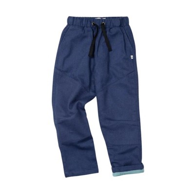 Kids' Organic Reinforced Lined Tapered-Leg Pants Navy - Jackalo