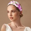 Unique Bargains Women's Elegant Knotted Printed Wide Hairband 6.50"x4.92" Pink Purple 1 Pc - 2 of 3