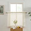 HLC.ME Sophia Floral Rod Pocket Lace Semi Sheer Voile Short Cafe Tiers - Set of 2 - 3 of 4