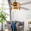 52" 4-Blade Amal Lighted Ceiling Fan Brass/Gold - River of Goods: Reversible, 3-Speed Motor - 4 of 4
