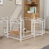 VisioGear Pet Doors, Gates and Pens, 24-inch 8 Panels Pet Dog Fence with Doors, Foldable Pet Pen for Pet Exercise, White, 48.4"*48.4"*24.2" - 4 of 4