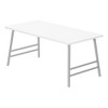 Vynxaria Contemporary Modern Rectangular Coffee/Accent/Cocktail Table 40"L, White Laminate/Grey Metal - 3 of 4