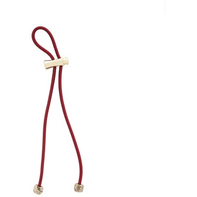 Pulleez Plus 13 inch Gold Knot Metal Charms on a Burgundy Elastic Hair Tie, 1 each