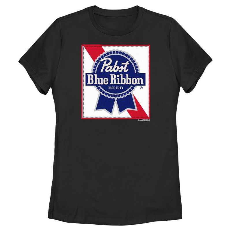 Women's Pabst Blue Ribbon Frame Logo T-Shirt, 1 of 5