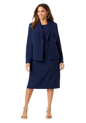 Jessica London Women's Plus Size 2-Piece Stretch Crepe Single-Breasted Jacket Dress