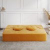 Ridstar Modern Convertible Plush Corduroy Foam-Filled Sofa Bed with 2 Pillows for Living Room-Yellow - 3 of 4