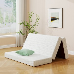 Sale! 6 Inch Tri-fold Mattress, Extra Large Folding Memory Foam Bed, Portable Floor Mattress with Washable Cover for Family & Guests - 1 of 4