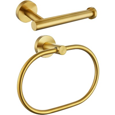 MIXXIDEA Oval Towel Ring Bundle with Toilet Paper Holder