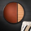 Sullivans Round Wooden Slat Wall Mirror, 32"H Multicolored - 3 of 4