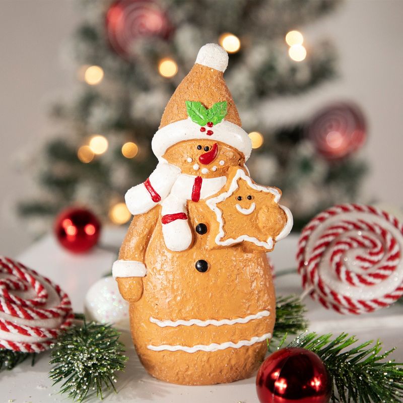 Northlight 7.5" Frosted Gingerbread Snowman with Star Cookie Christmas Figurine, 2 of 8