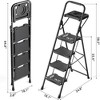 NAYSAYE Plastic Five Fold Step Ladder with Anti Slip Treads Comfortable Handrails and Sturdy Steel Frame, Black, 37"*21"*62" - 3 of 4