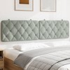 vidaXL Light Gray Velvet Headboard Cushion-Hanging Upholstered Pillow-76 Wide-Comfortable Foam Filled-Back Support for Bedroom - 2 of 4