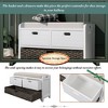 Okak Storage Ottoman Bench with Soft Removable Cushion Storage Footrest Stool Shoe Bench with Removable Basket & 2 Drawers for Entryway, White - 3 of 4