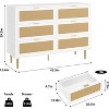 DobleePy 6-Drawer Rattan Dresser, Modern Chest with Gold Legs & Handles, Large Tabletop for Bedroom, Living Room, Anti-Tipping Design - 2 of 4