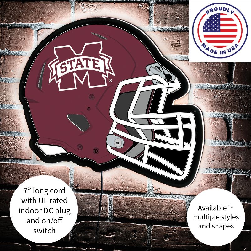 Evergreen Ultra-Thin Edgelight LED Wall Decor, Helmet, Mississippi State University- 19.5 x 15 Inches Made In USA, 5 of 7