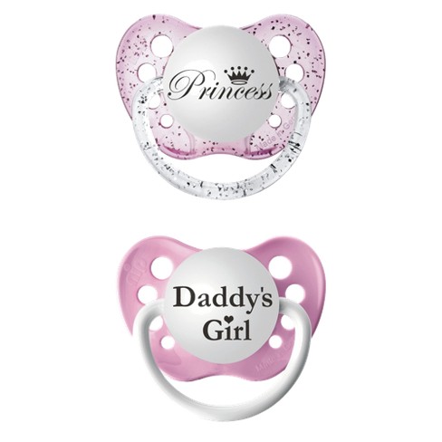 Ulubulu 2pk Pacifiers 6-18 Months Target : Girl/princess - Daddy\'s