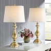 Regency Hill Fairlee Traditional Table Lamps 26" High Set of 2 Antique Brass Metal Candlestick White Fabric Drum Shade for Bedroom Living Room Bedside - 2 of 4
