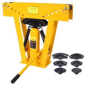 12 Ton Manual Hydraulic Pipe Bender With 6 Dies(1/2", 3/4", 1", 1-1/4", 1-1/2", 2"), Adjustable Rollers For 90-180° Bending - 1 of 4