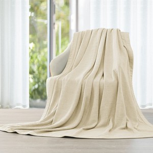 Egyptian Linens 100% Cotton 2-Ply Sheet Blanket/Throw - 1 of 4
