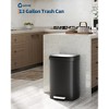 13 Gal / 50L Large Plastic Trash Can for Kitchen, Step-On with Soft Close Lid, Liner Rim, Rustproof Garbage Bin, Rear Handle, Matte Black - 3 of 4