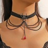 3-Piece Black Choker Set - Gothic Velvet & Lace Layered Necklaces, Adjustable Collar for Women - 3 of 4