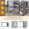 ChicFurnit Dining Sets Counter Height Table Set with Storage Shelves Cross Back Chairs for Kitchen Dining Room, Gray, 63.5"*33.75"*6.25" - 4 of 4