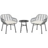 Resenkos 3 Pieces Patio Set, Outdoor Bistro Furniture, PE Rattan, Cream White - 2 of 4