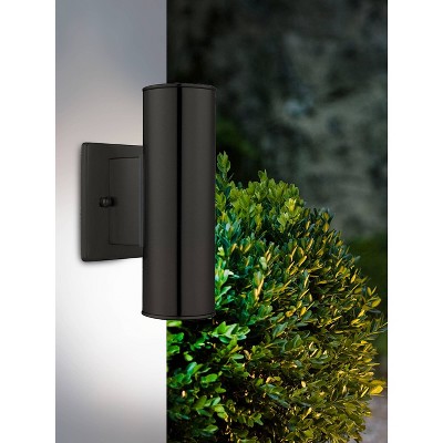 Riga Sleek Matte Black Cylinder Outdoor Wall Light