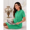 Women's Maternity Casual Dress Summer Short Sleeve Nursing Breastfeeding Dresses with Pocket Pullover Hoodie Dress - 3 of 4