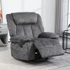 HOMCOM Swivel Rocker Chair, Fabric Upholstered Recliner Chair with Cushion, with Footrest, Side Pockets, Charcoal Gray - 3 of 4