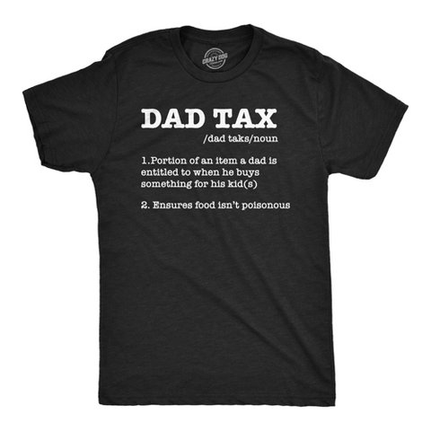Мужские футболки Crazy Dog T-Shirts, Inc. Mens Funny T Shirts Dad Tax Sarcastic Fathers Day Novelty Tee for Men - Crazy Dog Men's T Shirt Gift for Dad Black XL
