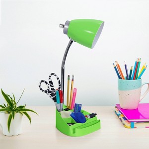 Creekwood Home Sleek Essentials 18.5" Flexible Desk Lamp with Charging Outlet and Storage - 1 of 4